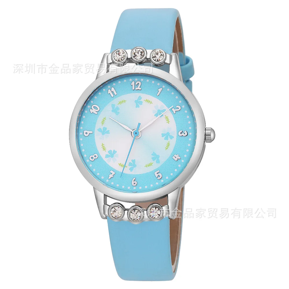Новые часы для женщин и детей, для девочек, Женские кварцевые наручные часы с бриллиантами, часы с розочками и цветами, Часы montre Relogio kol saati