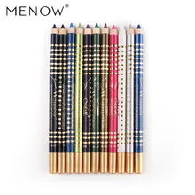 MENOW бренд 12 шт. многоцветная подводка для глаз карандаш цветной стержень прочный водонепроницаемый не цветущий макияж глаз профессиональный косметический набор