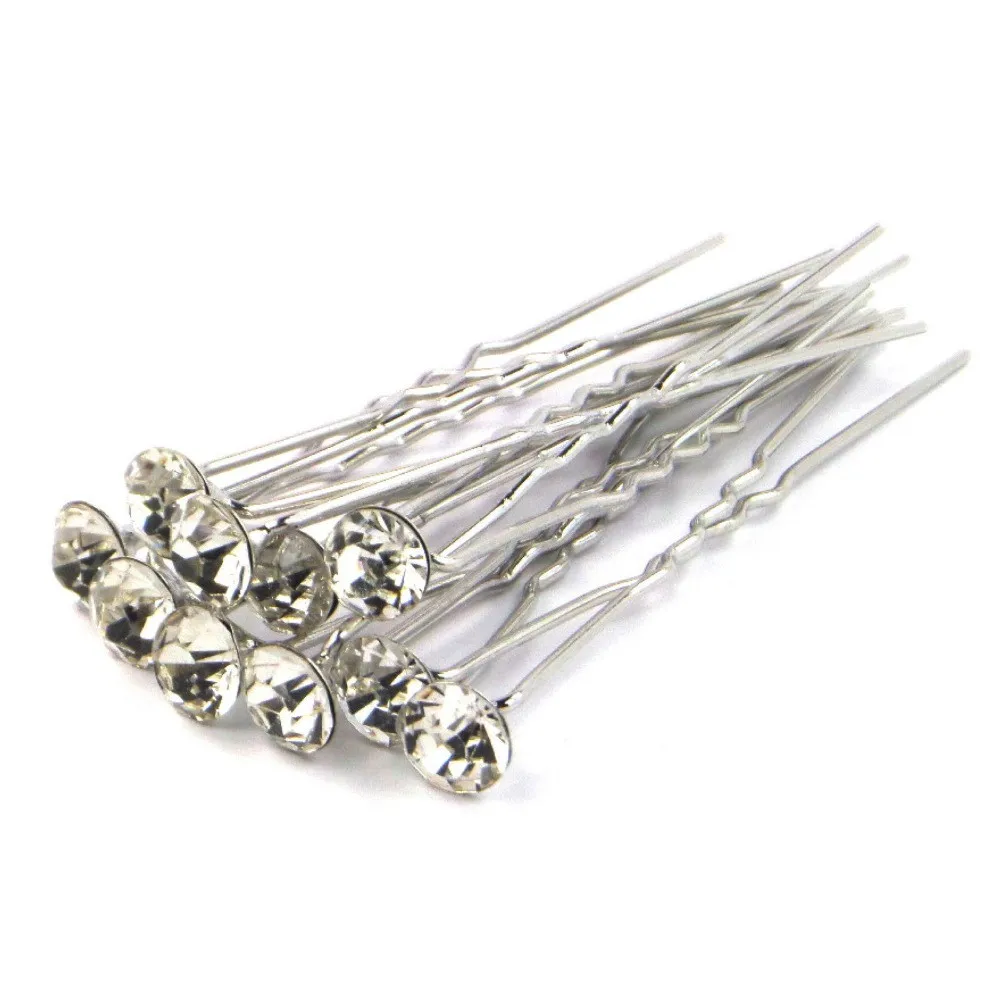 800pcs/lot Rhinestone Fashion Cheap Shiny Bridal Wedding Crystal Hair pins Hair Jewelry Hair Accessory Free Shipping