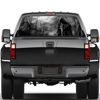 

1pcs 22"x 65"Rear Window Graphic Decal Grim Reaper Black Forest Rear Window Sticker for Truck suv Jeep