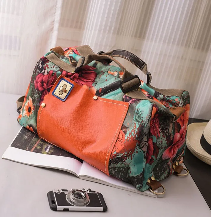 Женская багажная тележка на колесиках, дорожная сумка на колесиках для женщин, дорожная сумка на колесиках, багаж, чемодан, дорожная сумка - Цвет: orange leather