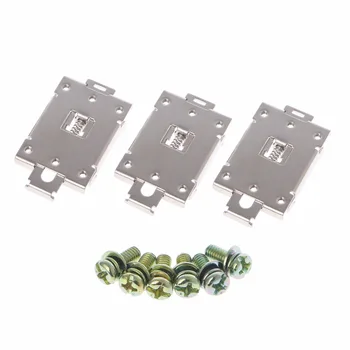 

3 Pcs Single Phase SSR 35mm DIN Rail Fixed Solid State Relay Clip Clamp With 6 Mounting Screws Relays