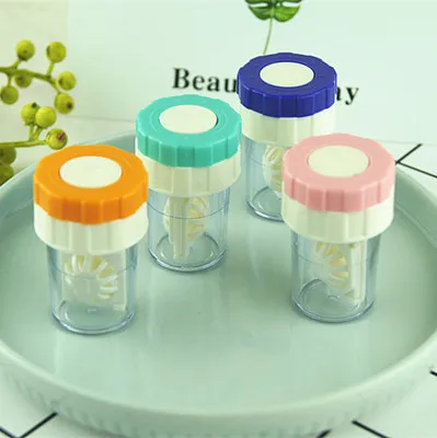 

New Manually One Plastic Contact Lens Cleaner Washer Cleaning Lenses Case Tool