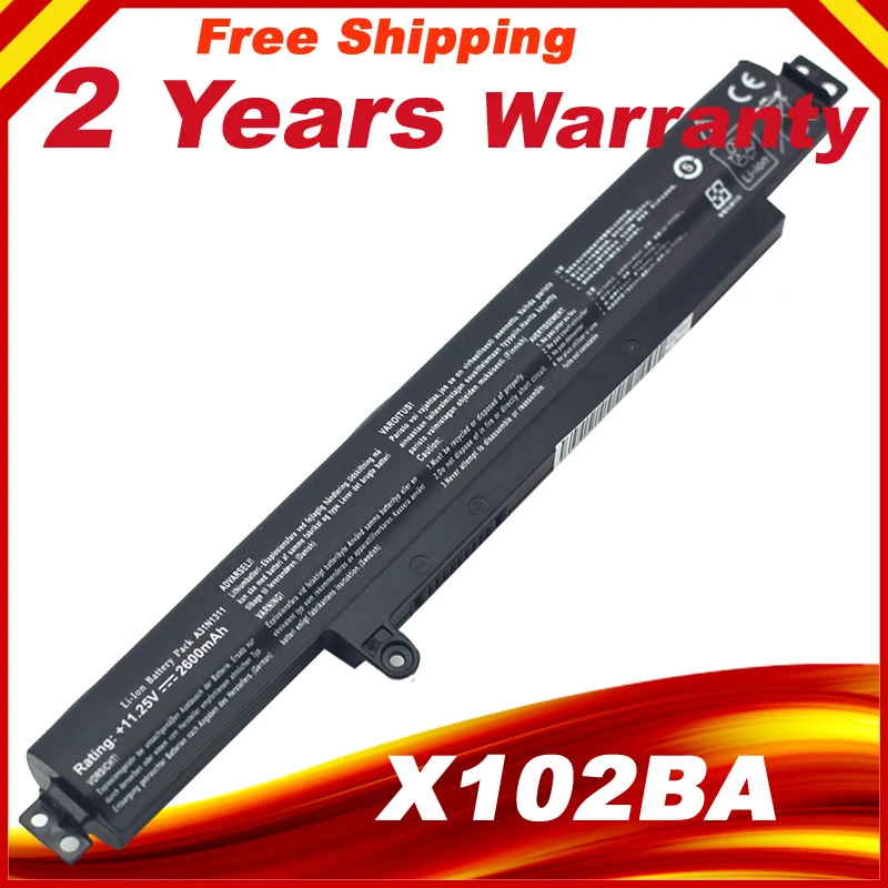 Battery A31N1311 for ASUS VivoBook X102B X102BA F102BA F102B F102BA-DF047H F102BA-SH41T