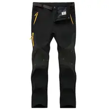 7XL Winderproof зима Пеший Туризм брюки Outoor внутри флис Термальность Водонепроницаемый ветрозащитные брюки Кемпинг походы брюки