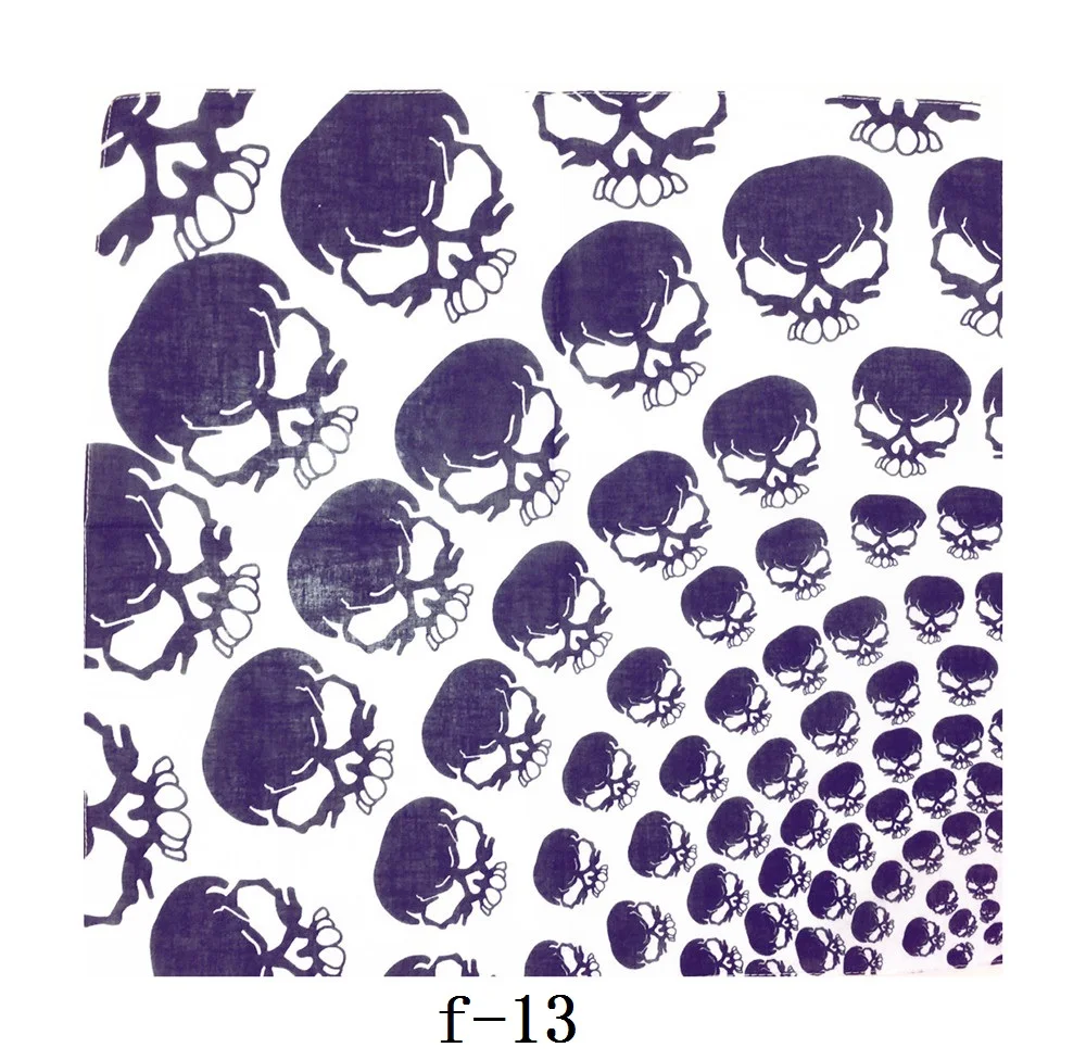 New Fashion 55*55cm Hip Hop Cool Biker Cycling Cotton Black Skull Bandana Skull Headbands Headwear for Men mens blanket scarf