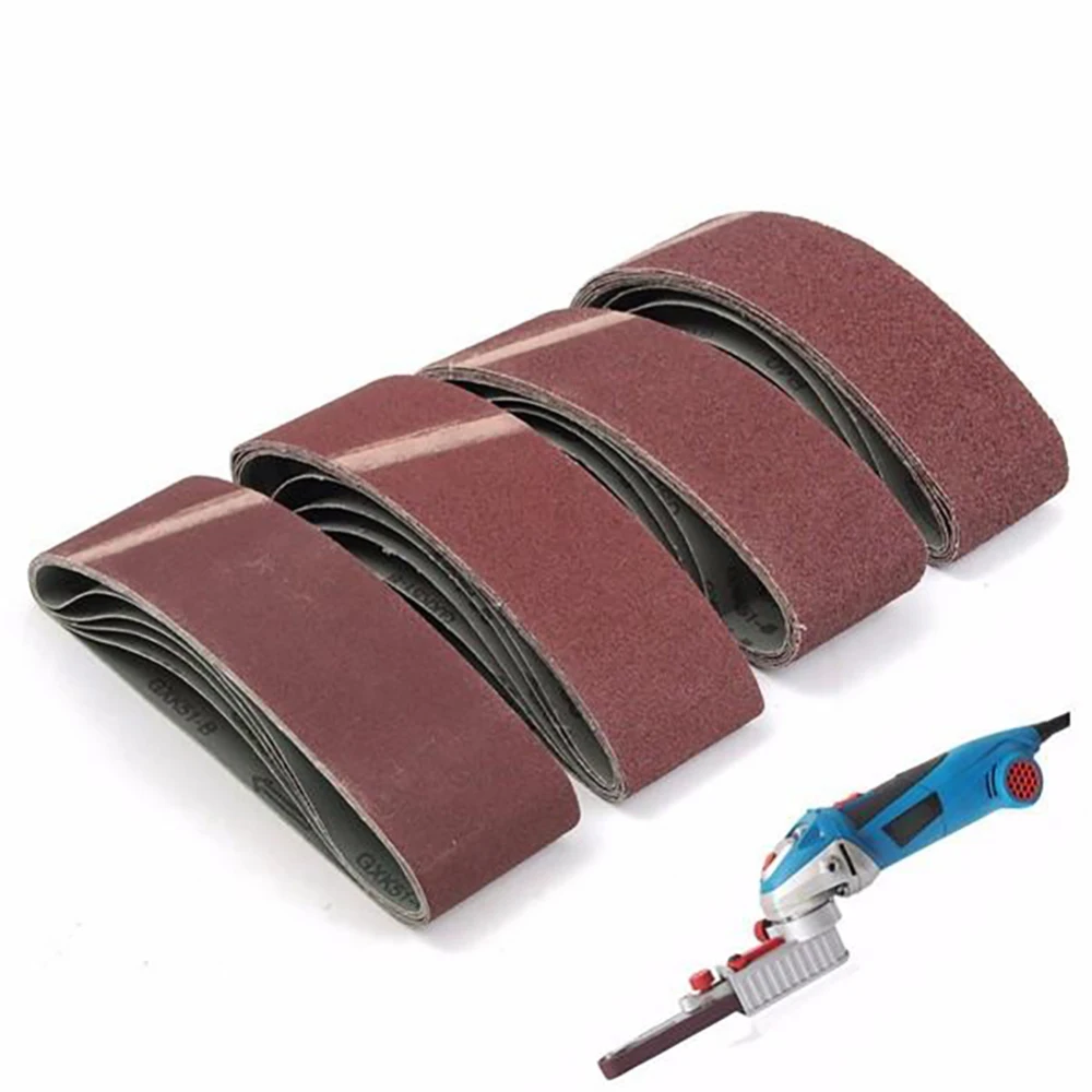 20pcs 40/60/80/120 Grits Powerfile Belt Sander Abrasive Belt Metal Grinding Aluminium Bands Polisher Oxide Sander  Sanding Belts