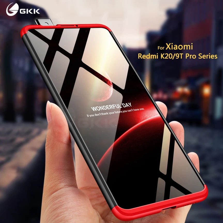 

GKK original for Xiaomi Redmi K20 pro Case 3 In 1 Design Anti-knock back soft Matte Hard PC Cover for Redmi 9T Pro case Funda