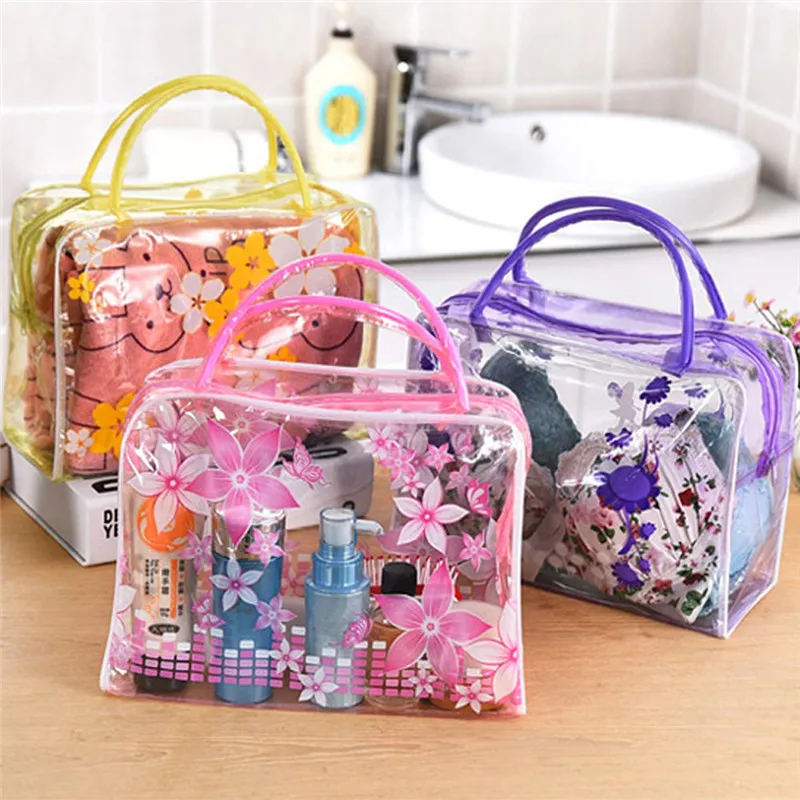 

Makeup Transparent PVC Flower Waterproof Makeup Toiletry Travel Wash Cosmetic Pouch New
