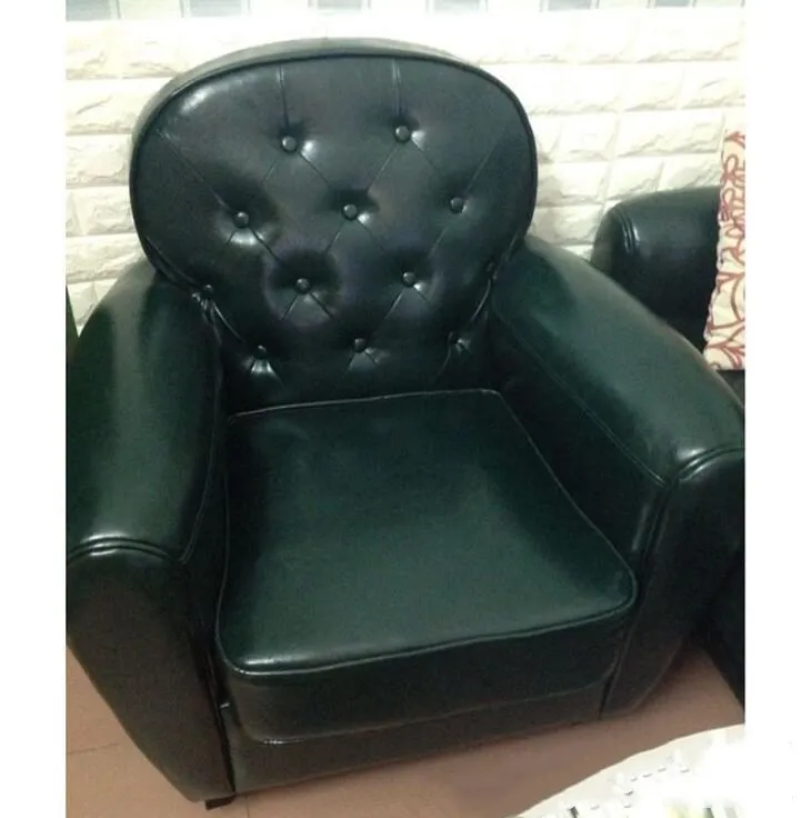 Hot Sale! Retro PU Leather Barrel Tub Chair Armchair Club Bar Coffee Chair Single Sofa Living Room Furniture Wood Legs