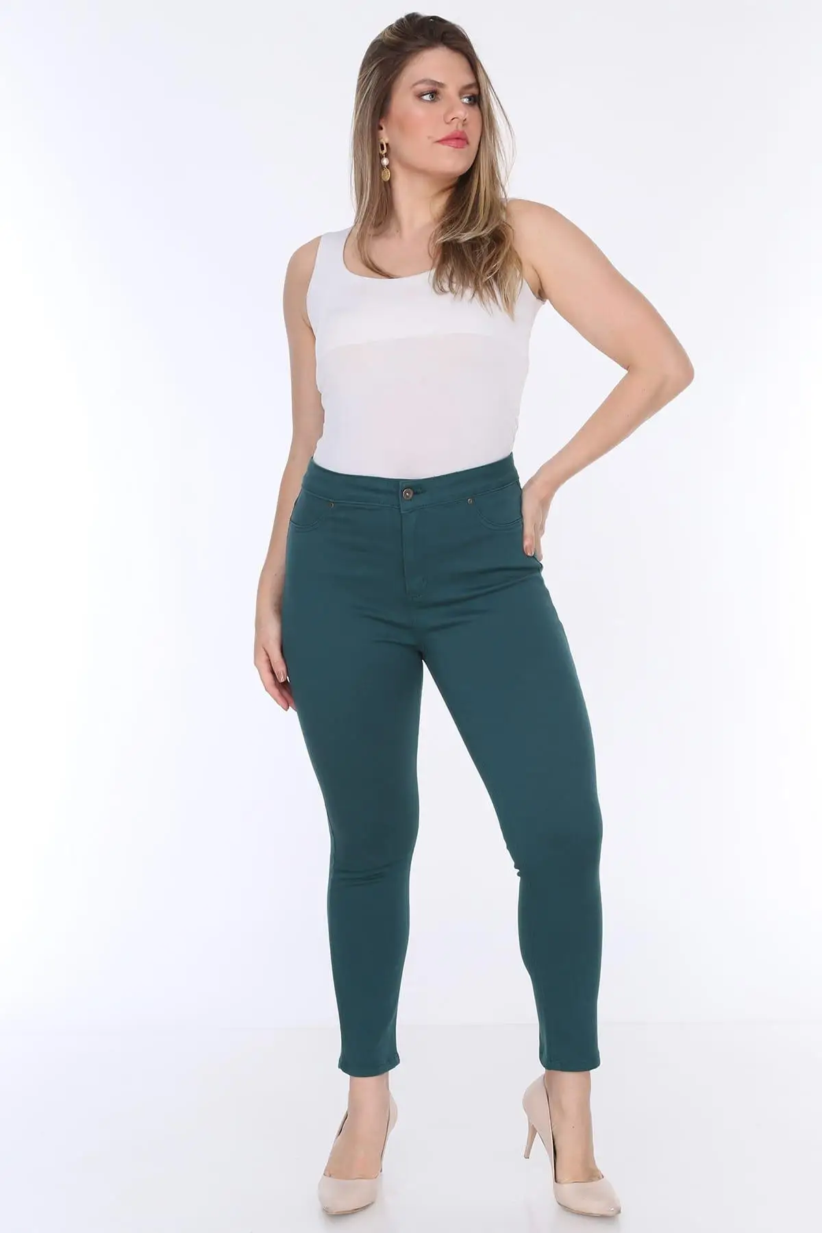 RMG Women Green Cotton Pants 1369YP | Женская одежда