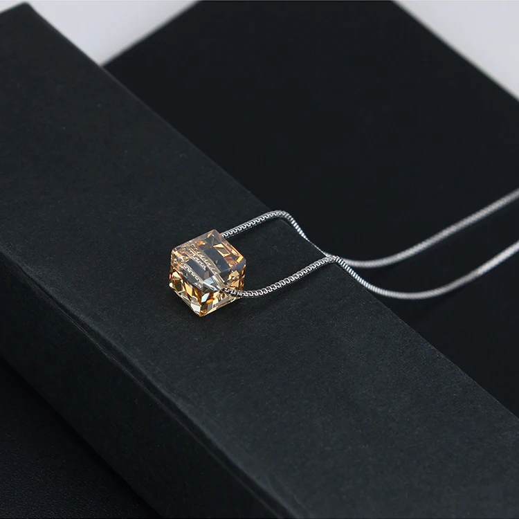 MALANDA Кристалл от Swarovski Квадратные бусины подвески ожерелья для женщин модные