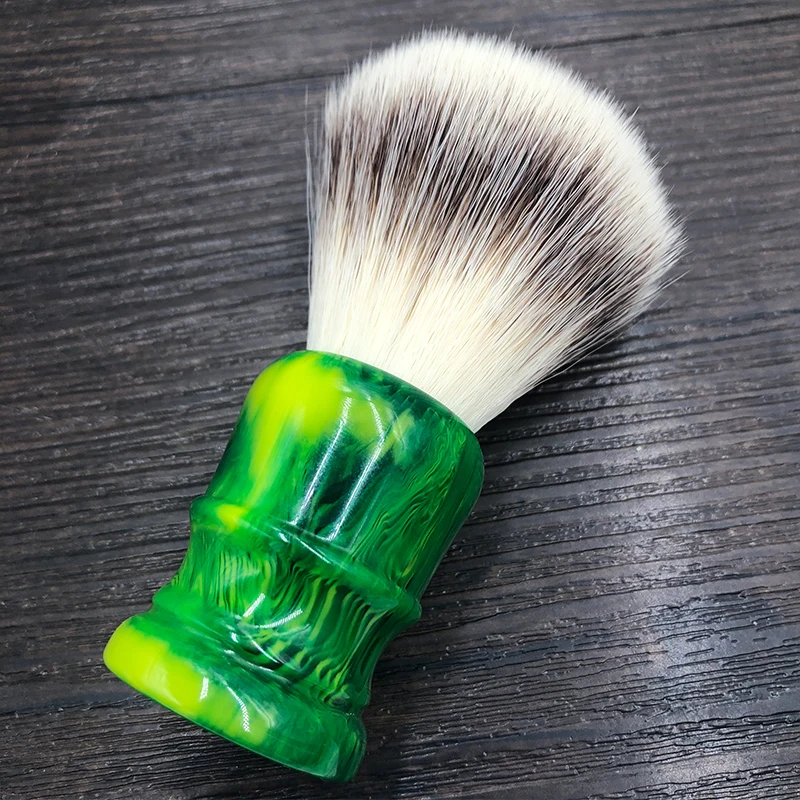 dscosmetic 24mm 26mm soft synthetic hair knots green resin handle Men's Shaving Brush traditional wet shaving tool