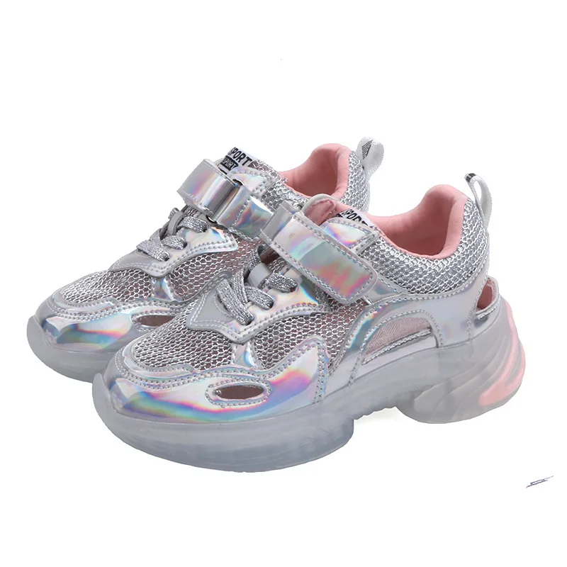 

kid shoes 2019 Spring Boy Fashion White Breathable Sport Shoe Children Mesh Casual Trainer Baby Girl Brand Sneaker F2207