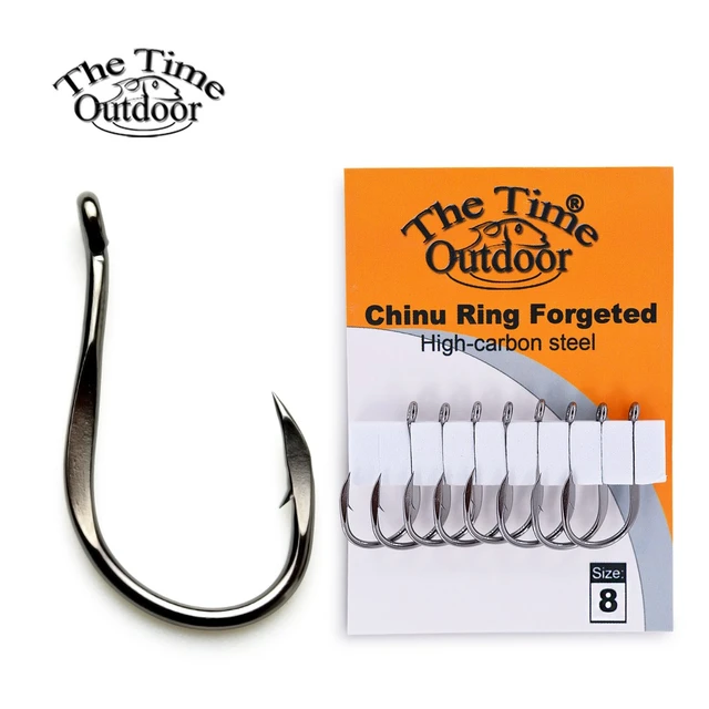 1 pack High Carbon Steel Fishing Hooks CHINU RING FORGED Barbed Hook Have  Size #1,#3,#