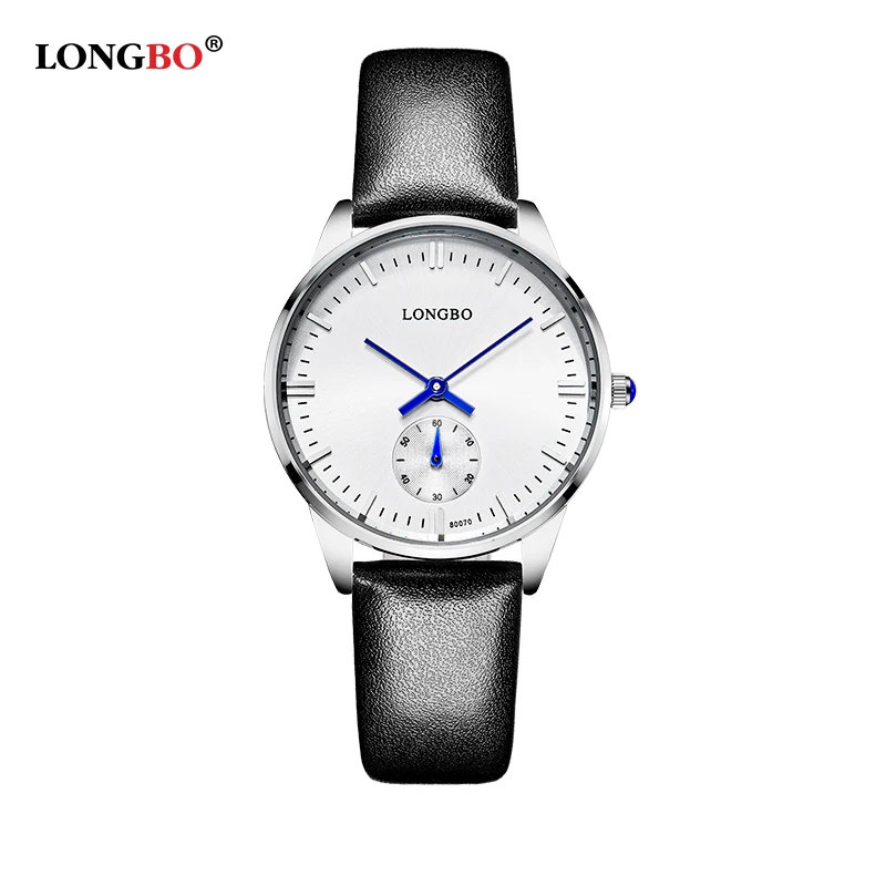 LONGBO Luxury Brand Leisure Men Wrist Watch Couple Watch Military Quartz Leather Band Waterproof 80070 1