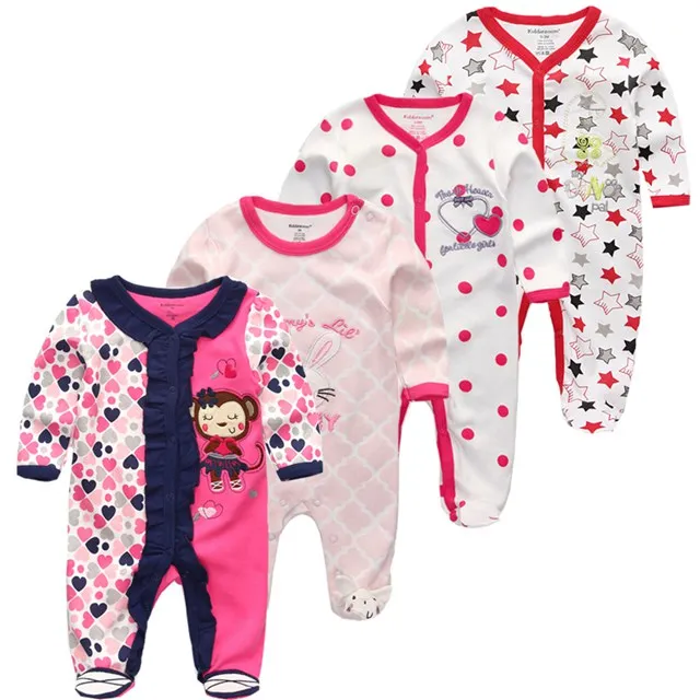 Baby Boys Clothes sets Long Sleeve Animal Baby Rompers girls baby Sleepsuits 0-12 Months baby Costumes - Цвет: RFL4144