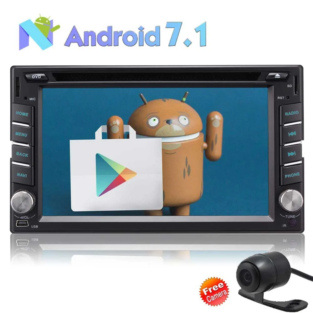 Eincar Android 7.1 Car Stereo Radio Double Din DVD CD Player Bluetooth GPS Navigation Rear Camera WIFI MirrorLink AUX Camera