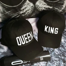 Новинка, бейсболки в стиле хип-хоп KING QUEEN, холщовые кепки с буквенным принтом для влюбленных, Снэпбэк, Солнцезащитная шляпа для мужчин и женщин