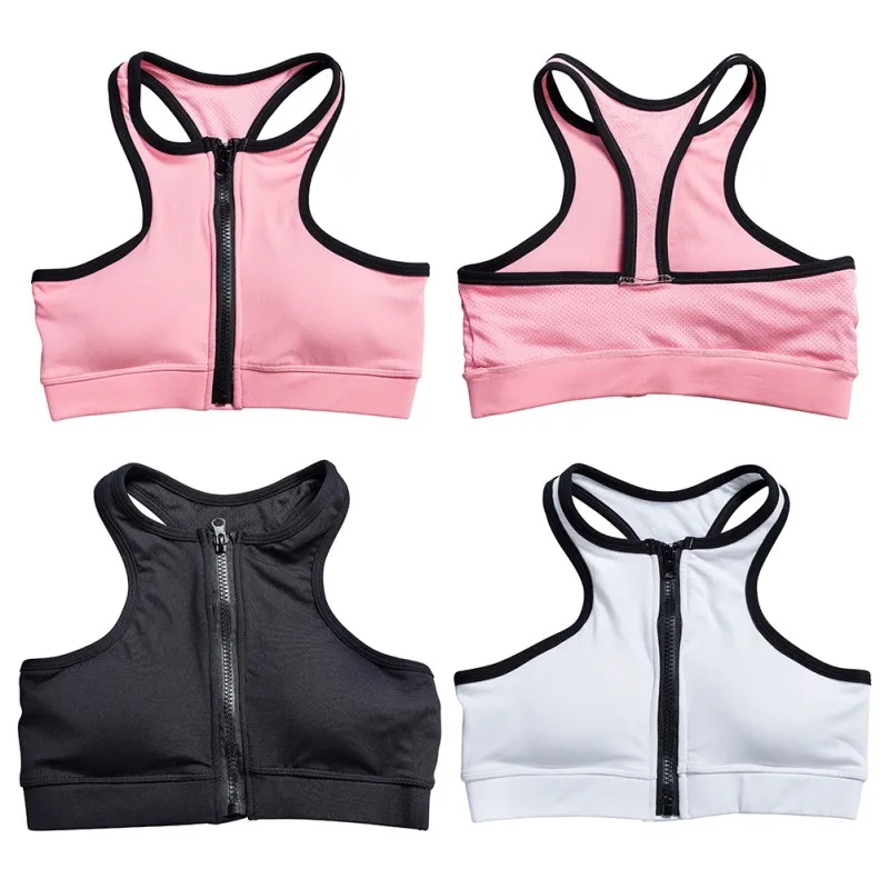 

Women's Wire Free Sport Bras High collar front zipper breathable and quick-drying yoga running bra Yoga Beautiful Back bralette