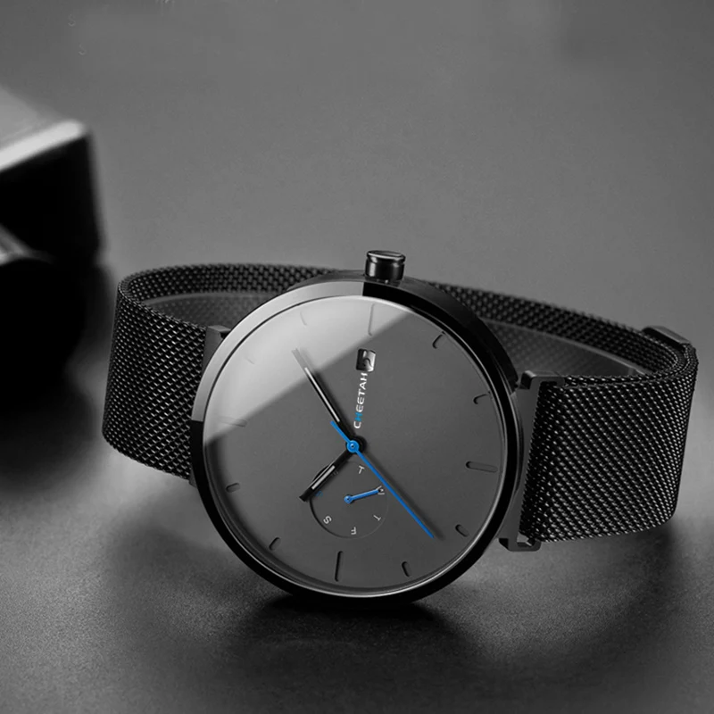 New Watch Men Fashion Casual Quartz Watches Waterproof Blue Point Simple Men Wristwatch Male Date Week Clock Relogio Masculino