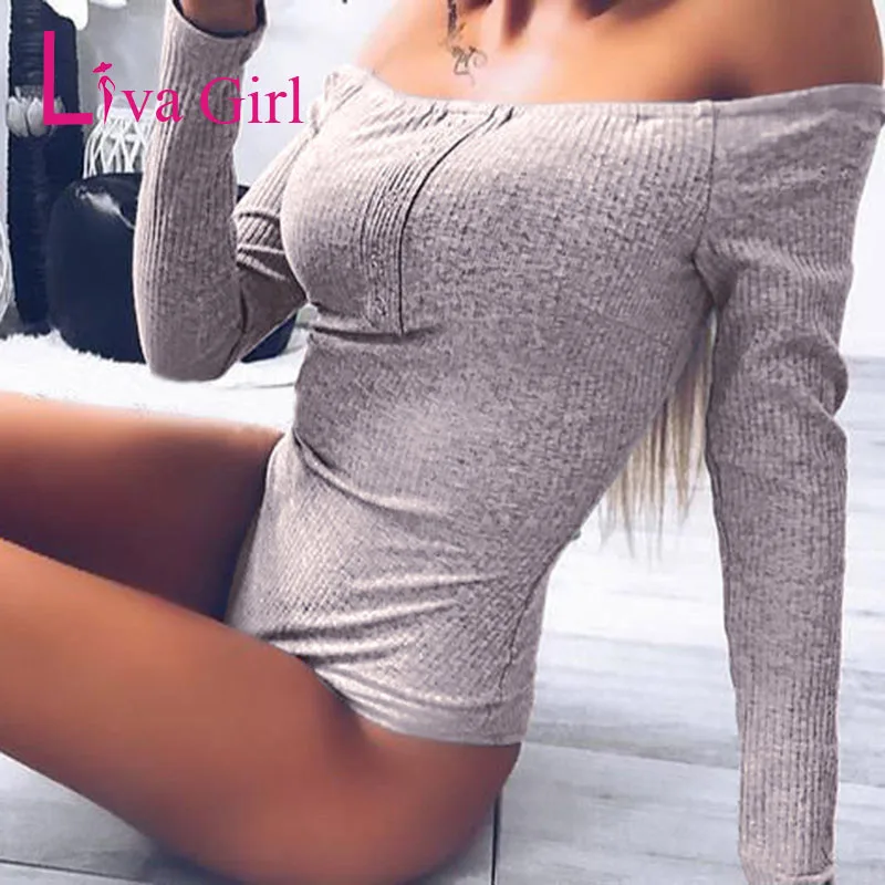 LIVA GIRL Сексуальный костюм в обтяжку для женщин 2019 однотонные облегающие
