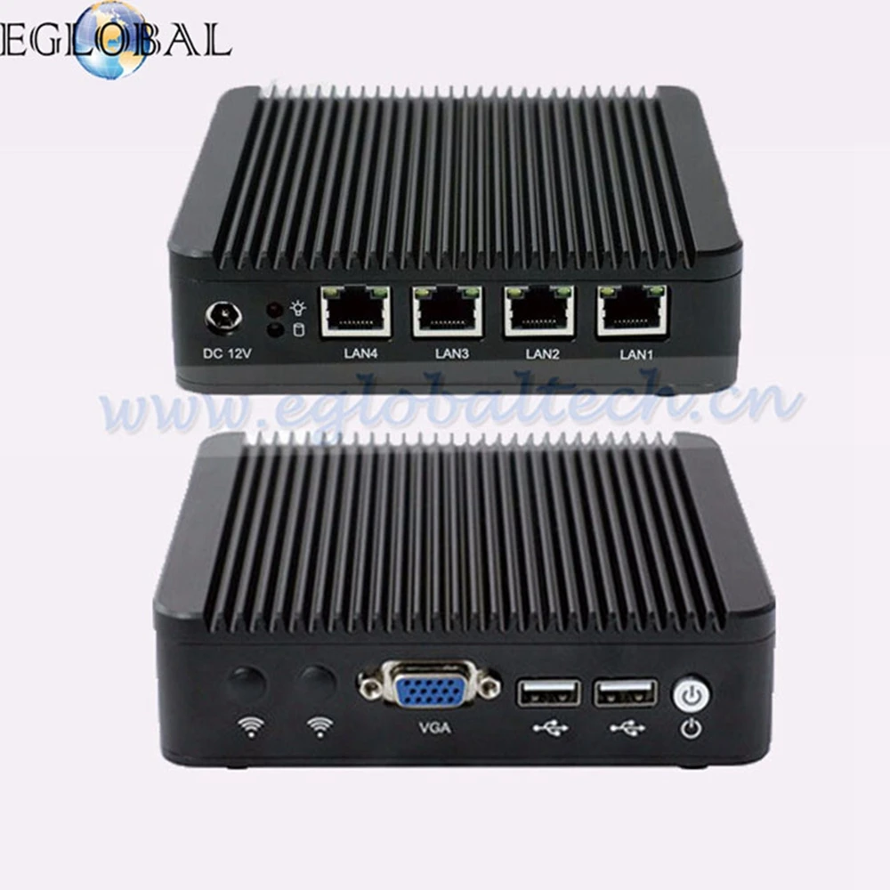 Процессор EGlobal fanless Pfsense, мини-ПК J1900 4 ядра 4* Intel WG82583 Gigabit Lan брандмауэр 1* VGA WIN7 pfsense OS 2,0 ГГц промышленный ПК