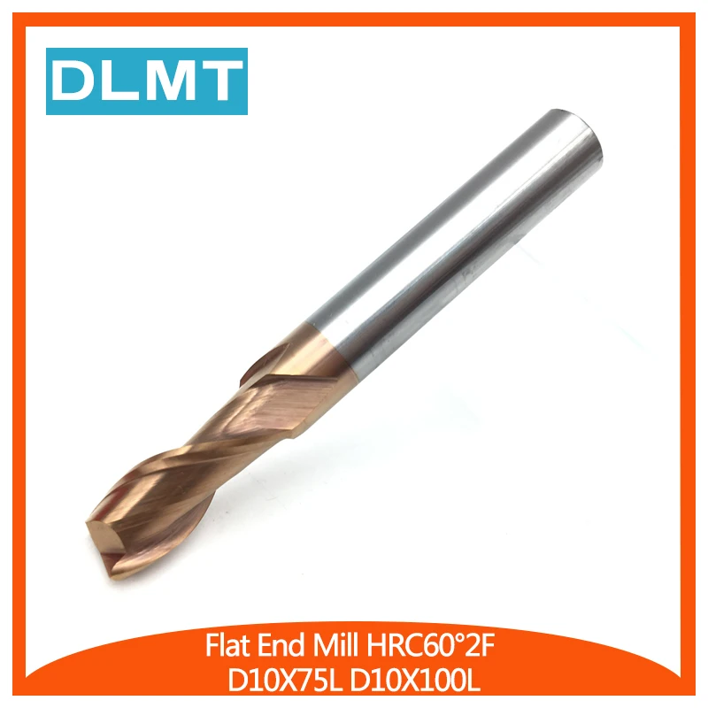 HRC60 2F D10*75L 100L 1Pcs EndMill 10mm Solid Carbide 2 Flutes Spiral
