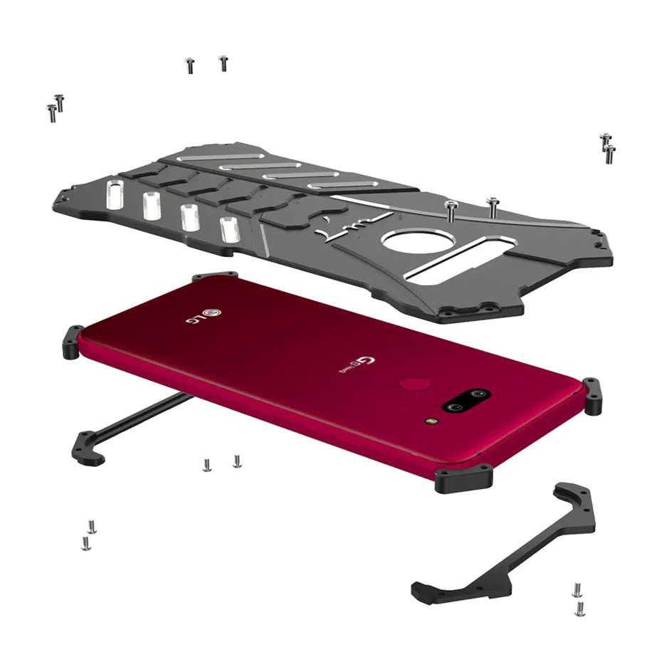 R just для Lg G8 Thinq Luxury Doom Heavy Duty Armor Metal Cnc Phone Shell For Противоударная задняя крышка с