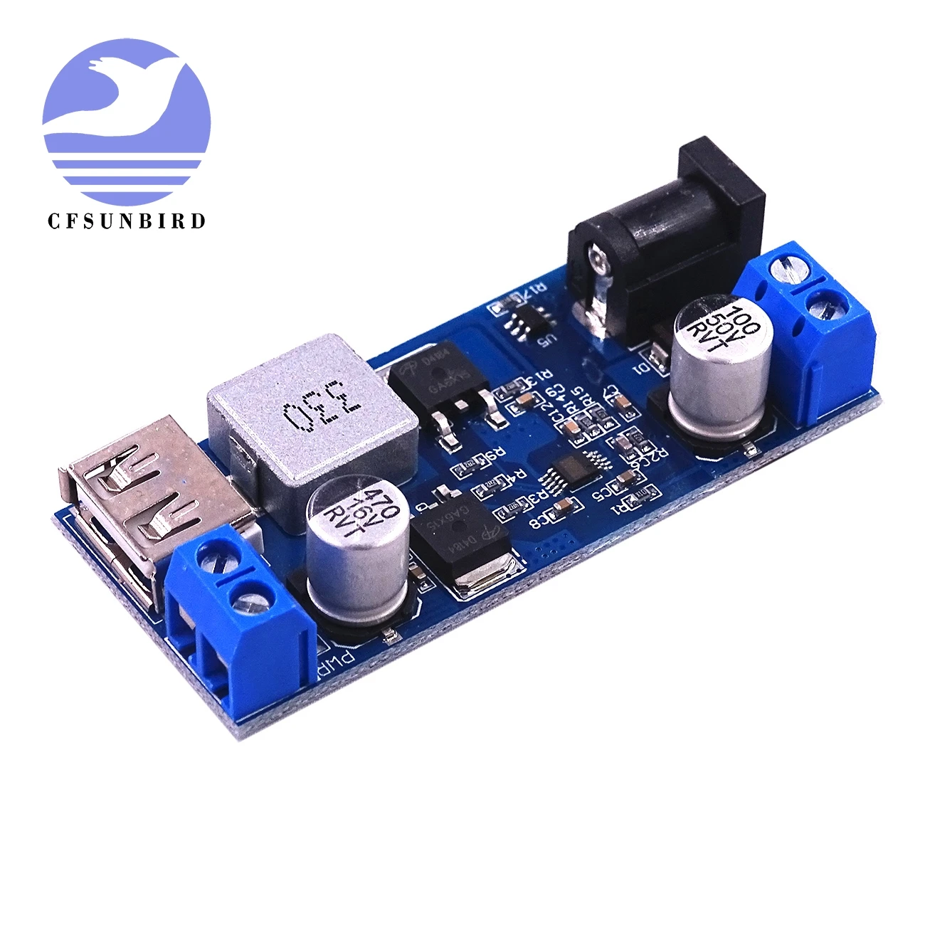 

CFsunbird Replace LM2596S DC-DC 24V/12V To 5V 5A Step Down Power Supply Buck Converter Adjustable USB Step-down Charging Module