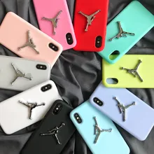 

Fashion Flyman Jordan Case Cover for iPhone 7 6 6s Sport Candy Color Soft Rubber Case for iphone X 8 7 Plus Phone Protective