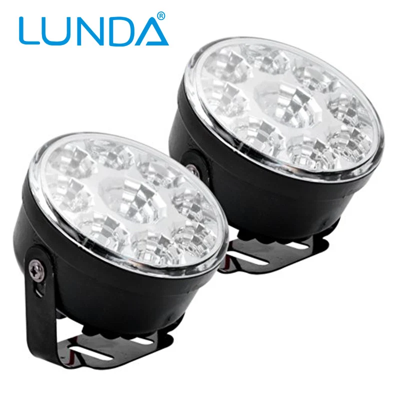 2pcs 9LED Round Daytime Driving Running Light DRL Car Fog Lamp