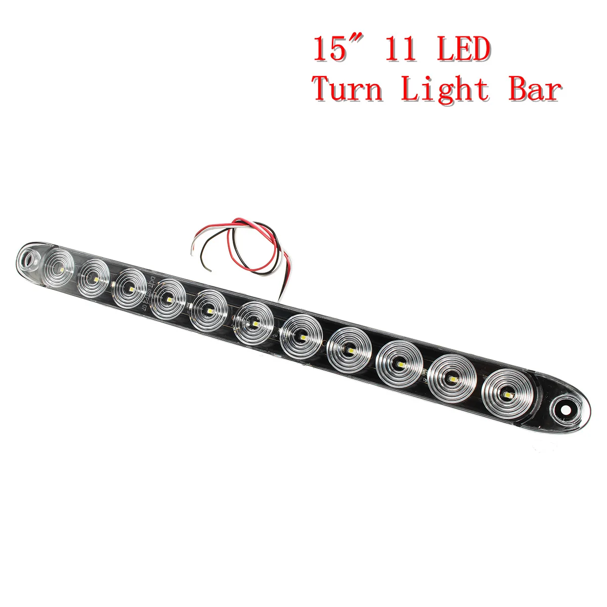 

15" 11 LED Trailer Truck White Surface Stop Turn Tail Reverse Backup Light Bar
