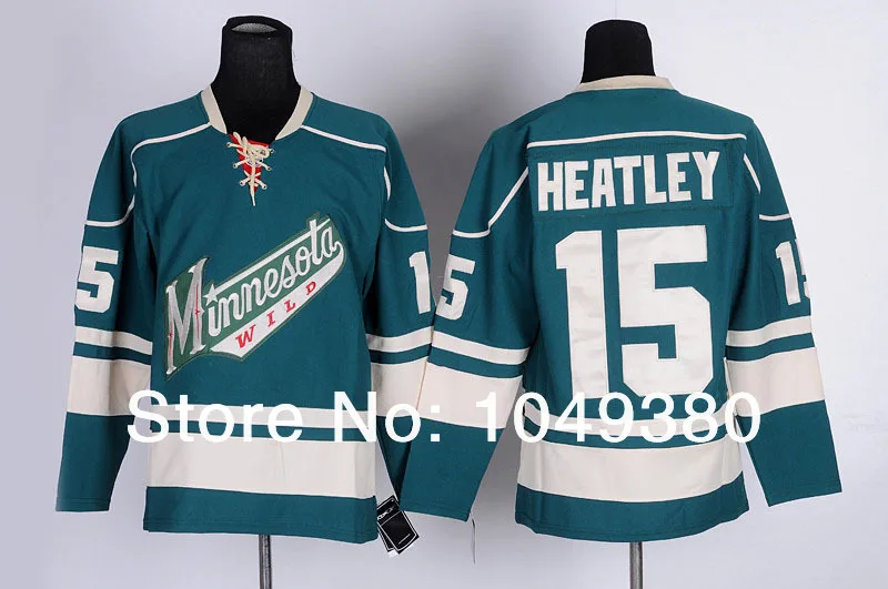 Cheap Dany Heatley Jersey 15 Minnesota Wild jerseys Ice Hockey Adult