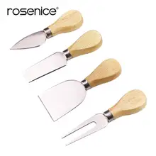 Нержавеющая сталь деревянной ручкой сырный набор сыр Ножи бамбуковой ручкой нож для сыра Коллекция нож для резки сыра 4 шт./компл