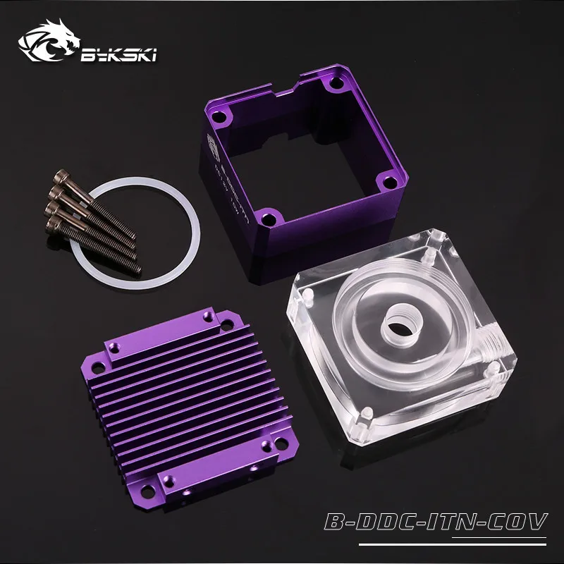 Bykski B-DDC-ITN-COV DDC Pump Armor Heatsink Armor TOP Acrylic Cover For 3.2 Pump High Performance Silent Armor Water Cooling - Blade Color: Purple X Cover