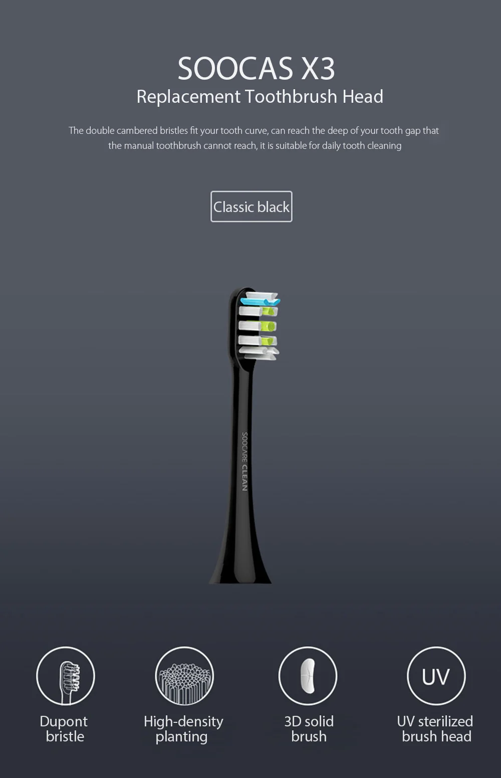 Escova de Dentes Peças para Soocas Cabeça da Escova de Dentes Soocas Soocare Substituição Cabeça 2 Xiaomi Mijia Elétrica da - x3 3 Cheap Escovas de dente elétricas