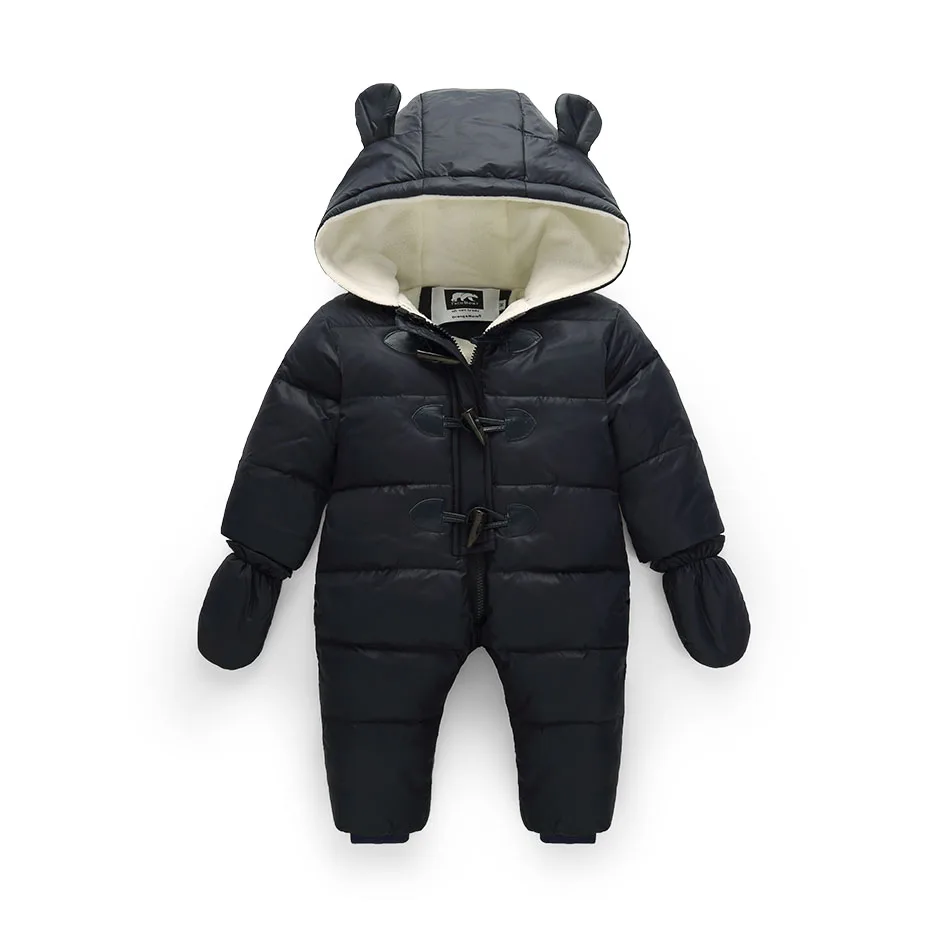 Childrens Winter Duck Down Jumpsuit Snowsuit Hooded Waterproof Children Clothing Set Kid Parka Boys Girls Winter Overalls