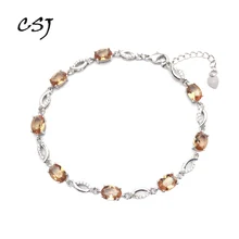 CSJ Zultanite браслет из стерлингового серебра 925 пробы с овальной огранкой, сотворенный цвет, хорошее ювелирное изделие для женщин, подарок на свадьбу