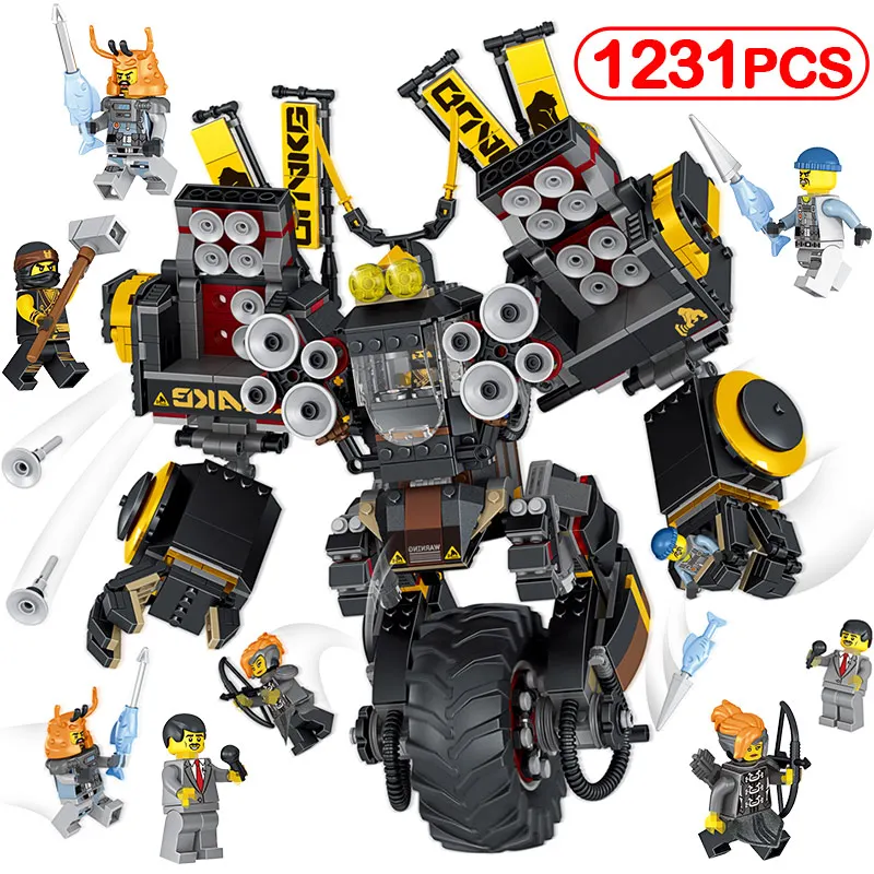 

1231PCS Ninjagoed Film Quake Mech Series Bricks Compatible Legoingly Ninjagoed Blocks 70632 Figure Building Blocks Toys For Boys