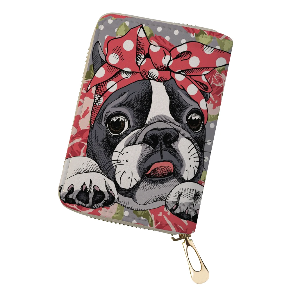 FORUDESIGNS, Женский кошелек Boston Terrier, бульдог, кредитная карта, маленький карман для монет, Дамский кошелек, держатели, клатч, сумки, индивидуальность - Цвет: YQ759Z5