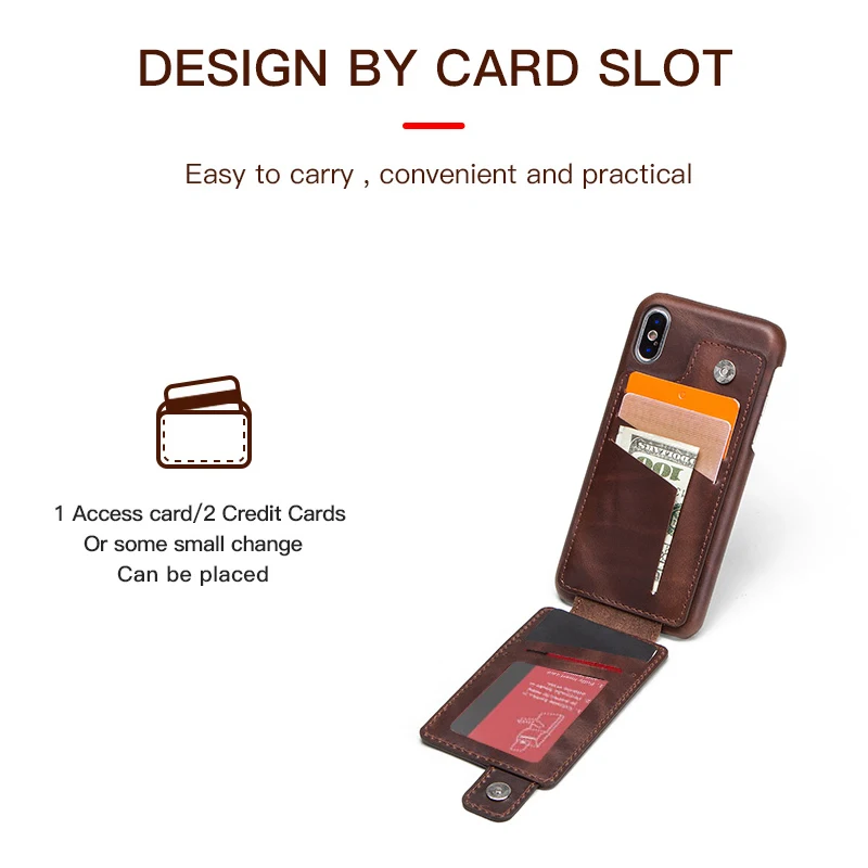 Кожаный чехол для iPhone X с магнитной застежкой, чехол-бумажник для iPhone X, чехол из натуральной кожи, защитный чехол с отделением для карт