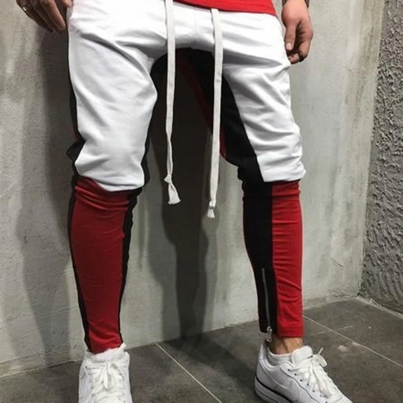 HaiFux Винтаж цвет блок лоскутное пот брюки для девочек осень 2018 г. для мужчин хип хоп повязки повседневное эластичный пояс джоггеры