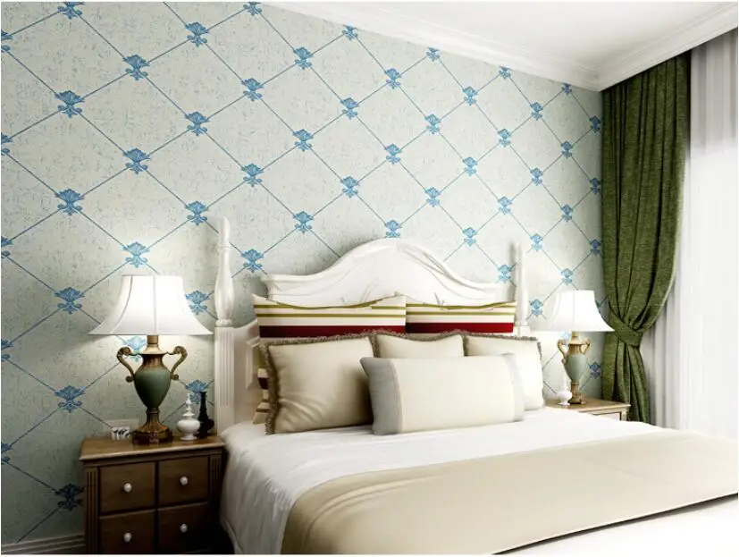 Waliicorners Modern minimalist diamond lattice 3D three-dimensional embossed nonwoven wallpaper bedroom living room tv 11 QQ20180105183351