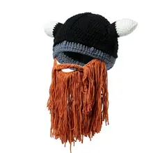 Мужская Варвара Vagabond Viking Beanie роговые шапки ручной работы зимние теплые день рождения крутые подарки забавная кляп шапка на Хэллоуин