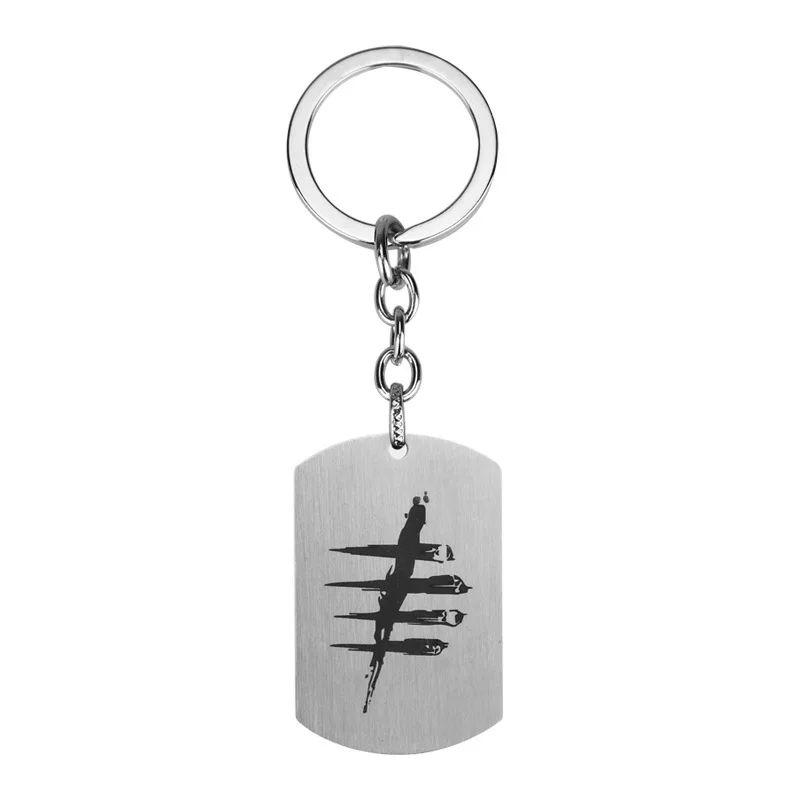 

MQCHUN New Fashion Game Dead by Daylight Keychain Stainless Steel Dog Tag Pendant Key Chains Necklace Jewelry For Men chaveiro