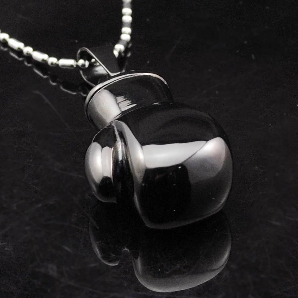 

CHIMDOU Men Women Jewelry 2016 Fashion Classic Black Stainless Steel Size Boxing Gloves Pendant Necklace Wholesale,AP1631