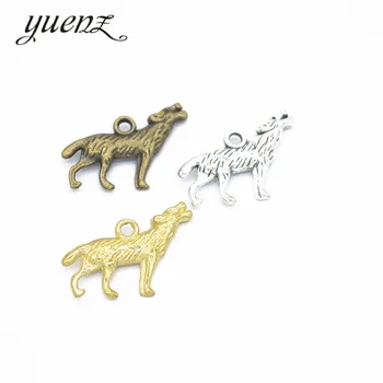 

YuenZ 10 pcs 3 color Antique Silver Plated alloy Wolf Charms Pendants for Jewelry Making DIY Handmade Craft 28*16mm D9136