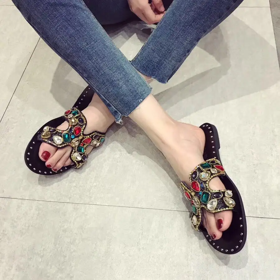 Bout À Show Mujer as Chaussons Diapositives Casual Plage Mixte Couleur Sandales Zapatos Slingback Femme Chaussures Dames As Show Sandalias Cristal Ouvert wnFBwqY0xg