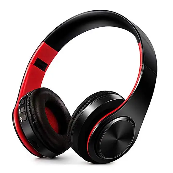 

Onbio Bluetooth Headphones Over Ear HiFi Stereo Wireless Headset Foldable Noise Cancelling Wireless Headphones (Red & Black)